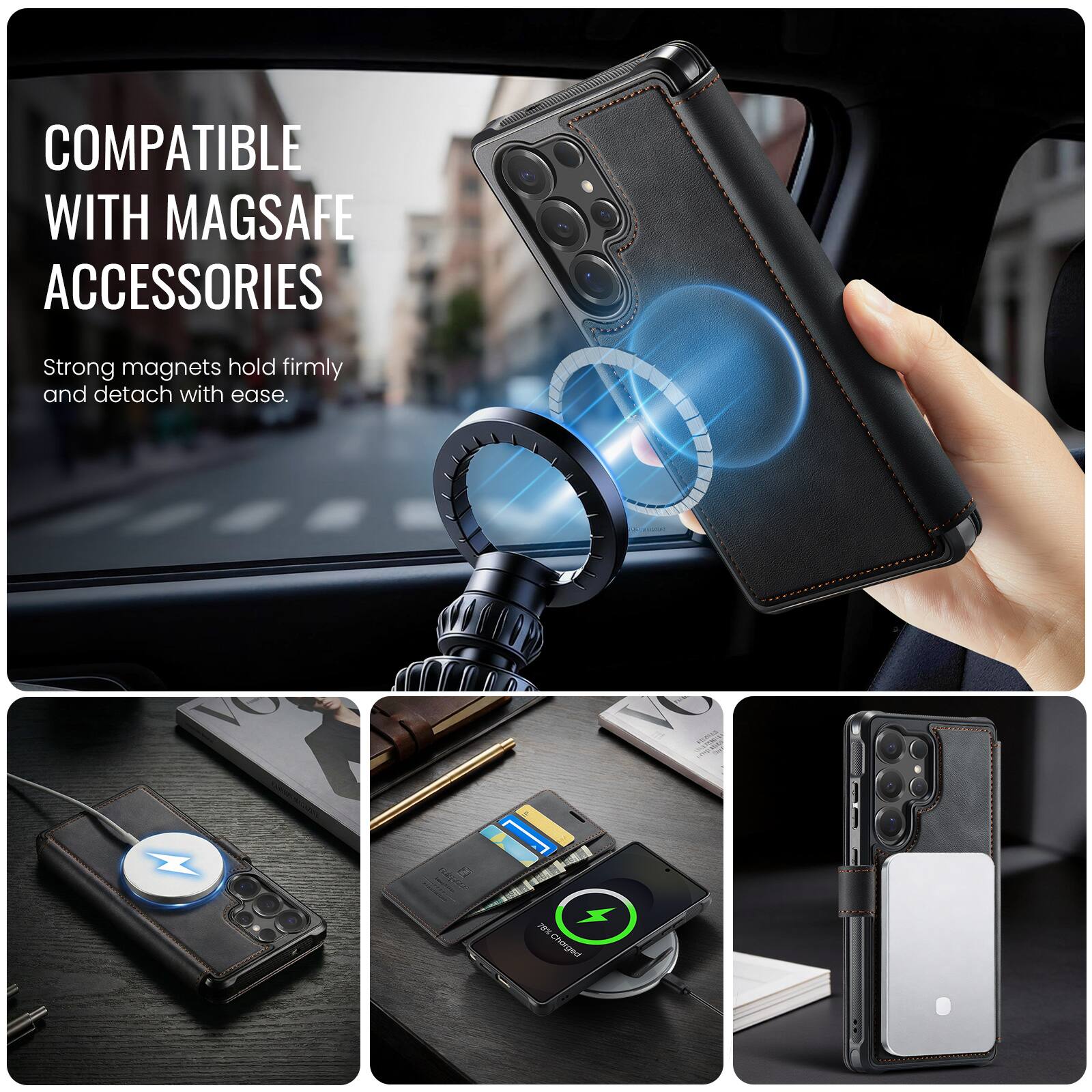 COMPATIBLE WITH MAGSAFE ACCESSORIES

Strong magnets hold firmly and detach with ease.
