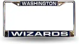 Rico Industries - Washington Wizards NBA Chrome Metal Laser Cut License Plate Frame - Multi