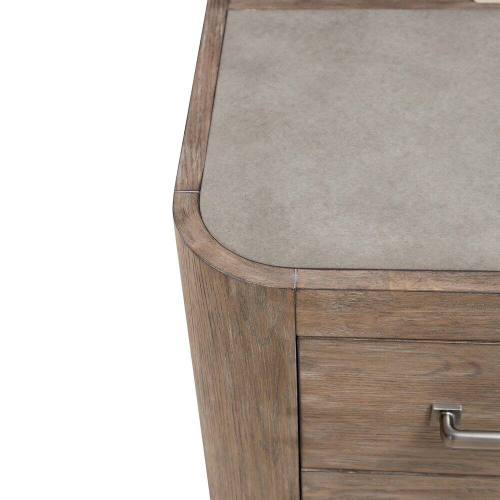 Alt View 4. Liberty Furniture Industries - Bedroom Nightstand with AC USB Charging Station Station - Burnished Clay Wood - Burnished Clay.