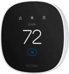 ecobee Smart Thermostat Essential - Programmable Wi-Fi Thermostat - Works with Siri, Alexa, and Google Assistant - White - Front_Zoom