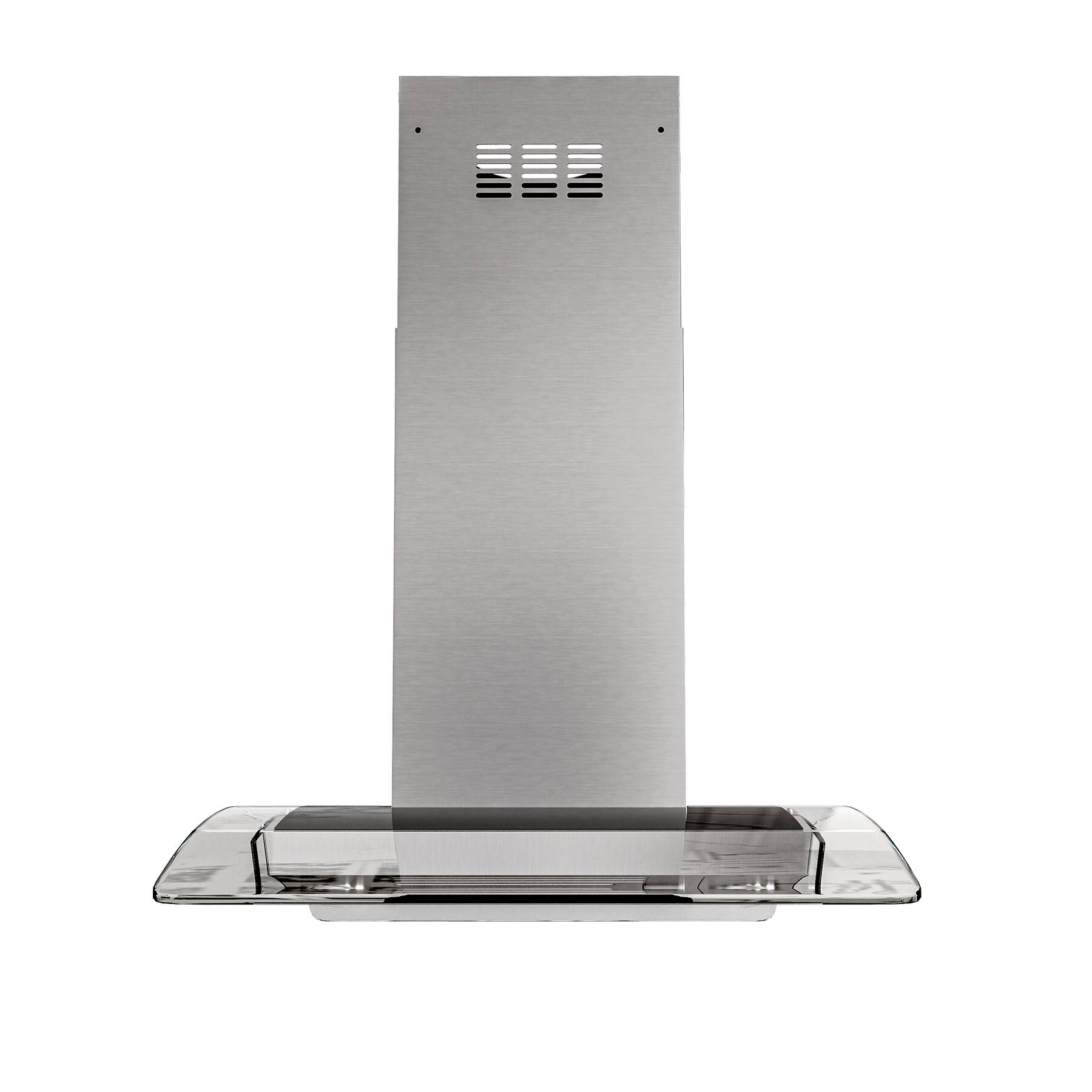 Left. Onefly - 36 Inches - Ducted - Island Mount Range Hood - Stainless Steel.