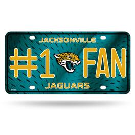 Rico Industries - Jacksonville Football Jaguars #1 Fan Metal Auto License Plate Tag - For Car, Truck or Wall - Multi