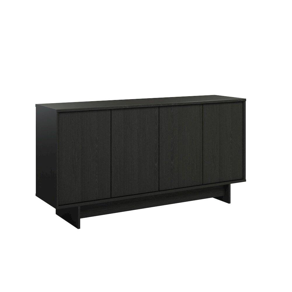 Front. Prepac - Finnley Sideboard Cabinet Buffet Black Oak Engineered Wood with Storage - Black.