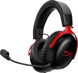 HyperX - Cloud III S Wireless Gaming Headset for PC, PS5, PS4, Nintendo Switch, Mac, and Mobile - Red/Black - Front_Zoom