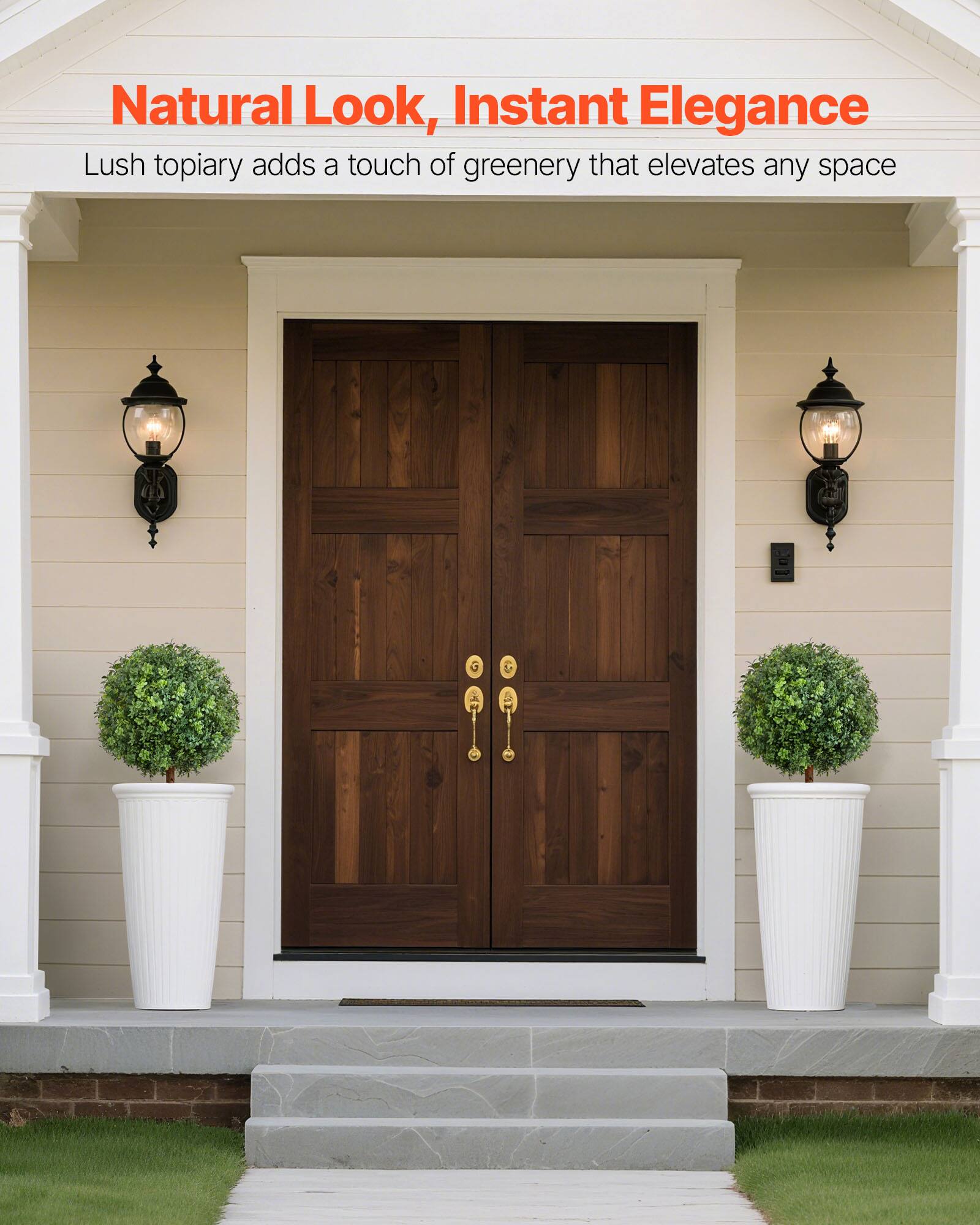 Natural Look, Instant Elegance  
Lush topiary adds a touch of greenery that elevates any space