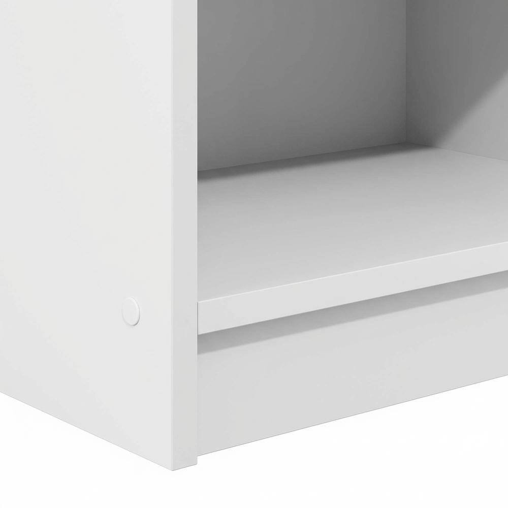 Alt View 2. FurniFact - Modern Wood Bookcase with Adjustable Shelves for Living Room Storage - White.