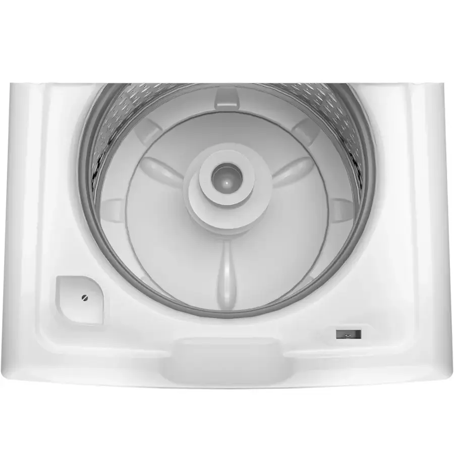 Alt View 30. GE - 4.3 Cu. Ft. High-Efficiency Top Load Washer with 5 Year Limited Parts and Labor Warranty - White with Black Stainless Steel.