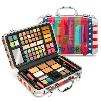 Front. Vokai - Makeup Kit Set, 74-Piece Makeup Set with Case and Carrying Handle (New York Case) - New York Case.