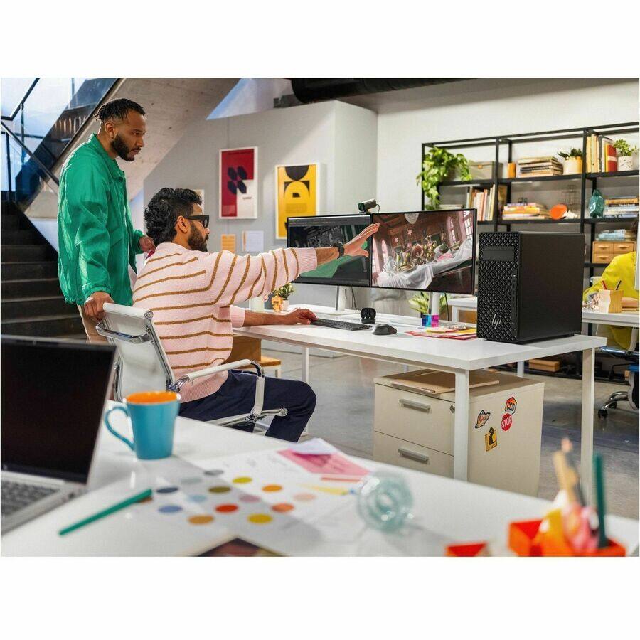 Alt View 3. HP - HP Z2 G1i Workstation - Intel Core Ultra 9 285K - 32 GB - 1 TB SSD - Tower - Black - Intel W880 Chip - Windows 11 Pro - Black.