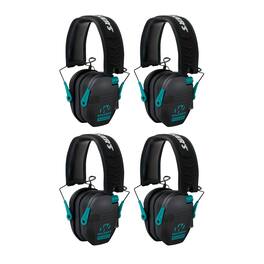 Walkers - Walker's Razor Slim Electronic Shooting Muffs 4-Pack Bundle (Black and Teal) - Black/Teal