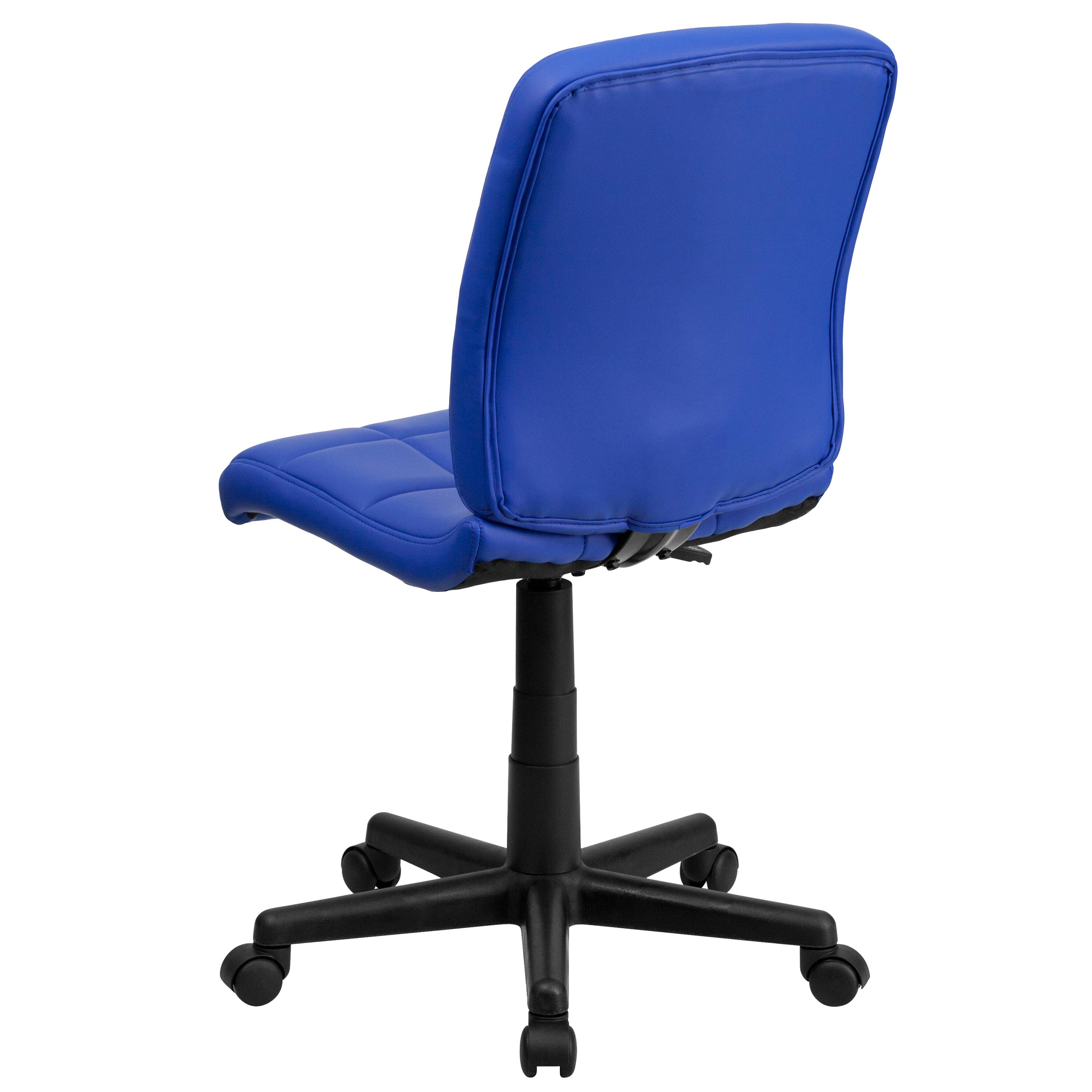 Alt View 5. Emma + Oliver - Mid-Back Quilted Vinyl Swivel Task Office Chair - Blue.