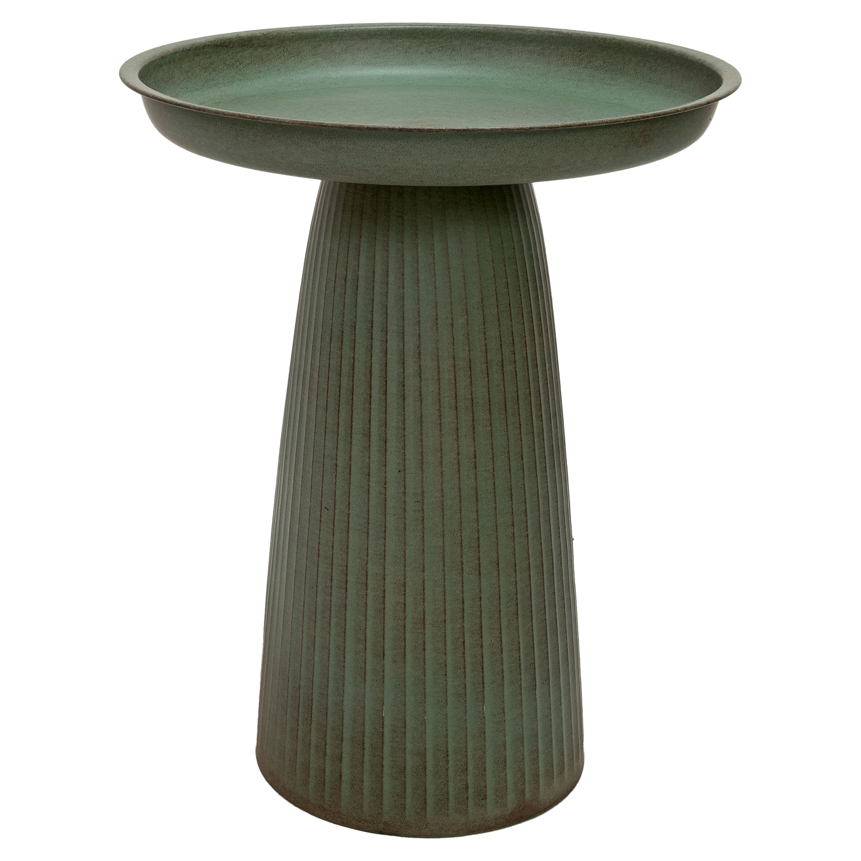 Sunnydaze - Gleeful Garden Metal Outdoor Bird Bath - Green