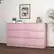 Alt View 4. Kadyn - Modern Mid Century 6 Drawer Wide Dressers Chests for Bedroom, Chest of Drawer Organizer - Pink.
