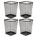 Alt View Zoom 17. Mind Reader - Mesh Trash Can, Waste Paper Basket, Square, Office, Metal Mesh, 9.75"L x 9.75"W x 12.25"H, Set of 4 - Black.