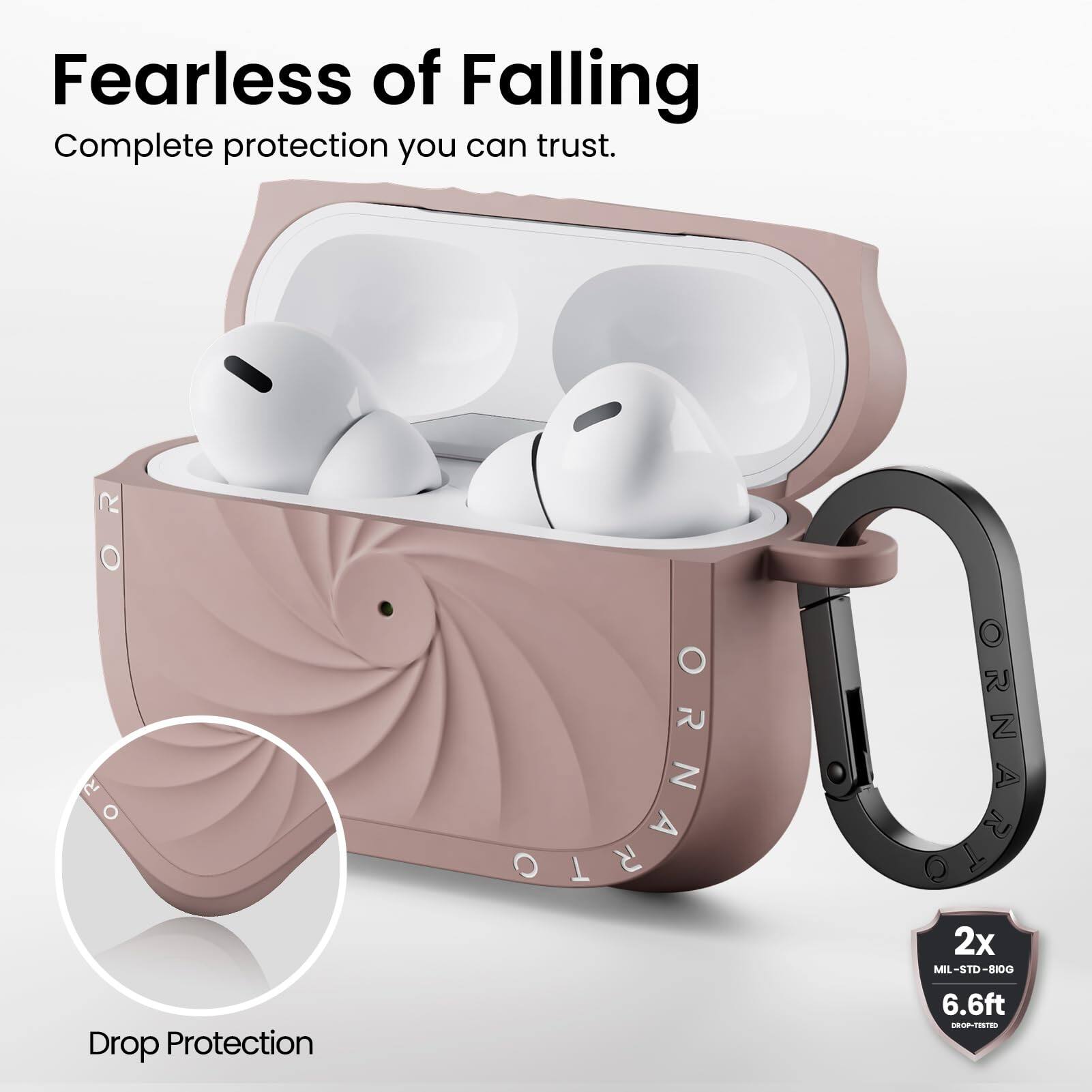 Fearless of Falling  
Complete protection you can trust.  

Drop Protection  

2x  
MIL-STD-810G  
6.6ft  
DROP-TESTED