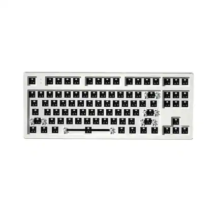 Front. Pro Link Techs - White Full Key Barebone Keyboard Kit - White.