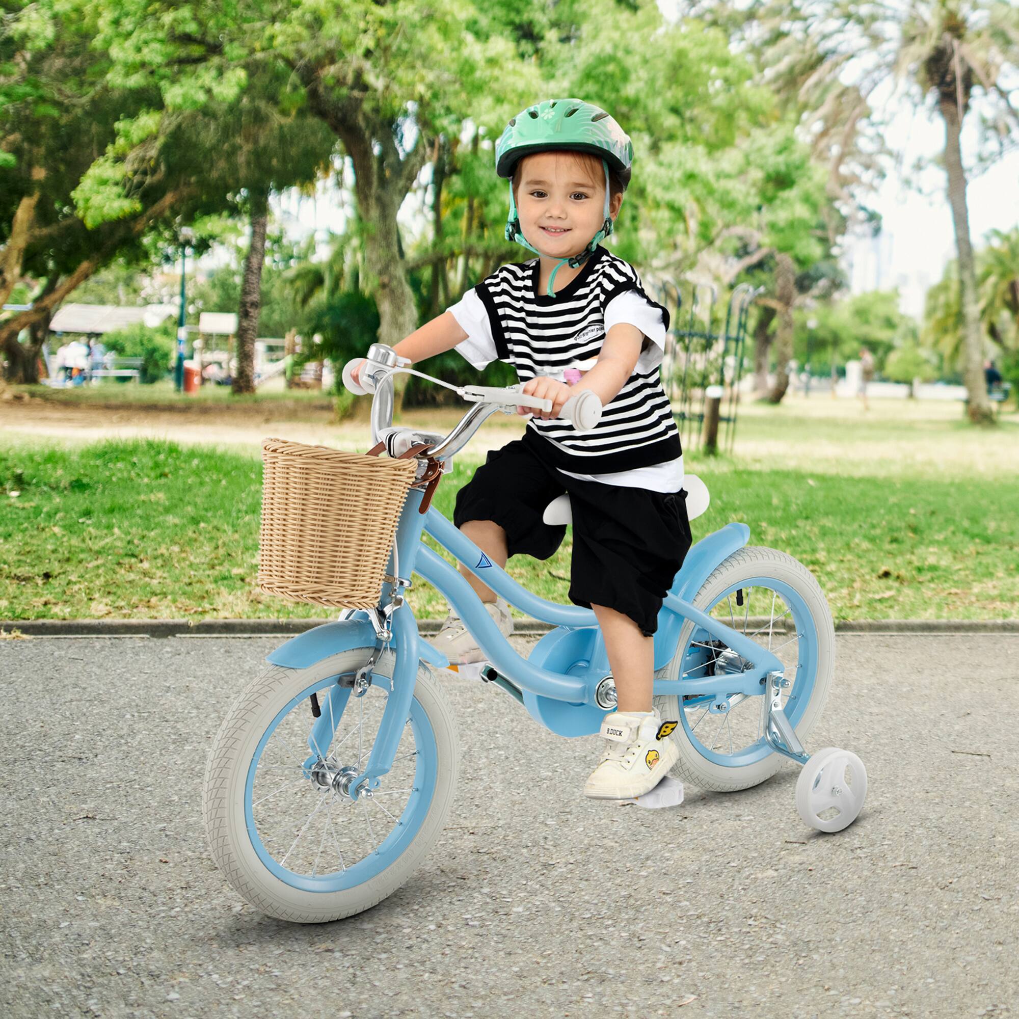 Alt View 2. Gymax - Gymax 14'' Retro Style Kids Bike Bicycle w/ Height Adjustable Handlebar & Seat Blue - Blue.