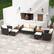 Alt View 1. Costway - 7 PCS Patio Furniture Set with Loveseat Armchairs Ottomans & Storage Table - Black,White.