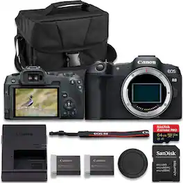 Bundle - Canon - EOS R8 Mirrorless Camera w/ Extra LP-E17 Lithium-Ion Battery + SanDisk Extreme Pro 64GB and Camera Carrying Case