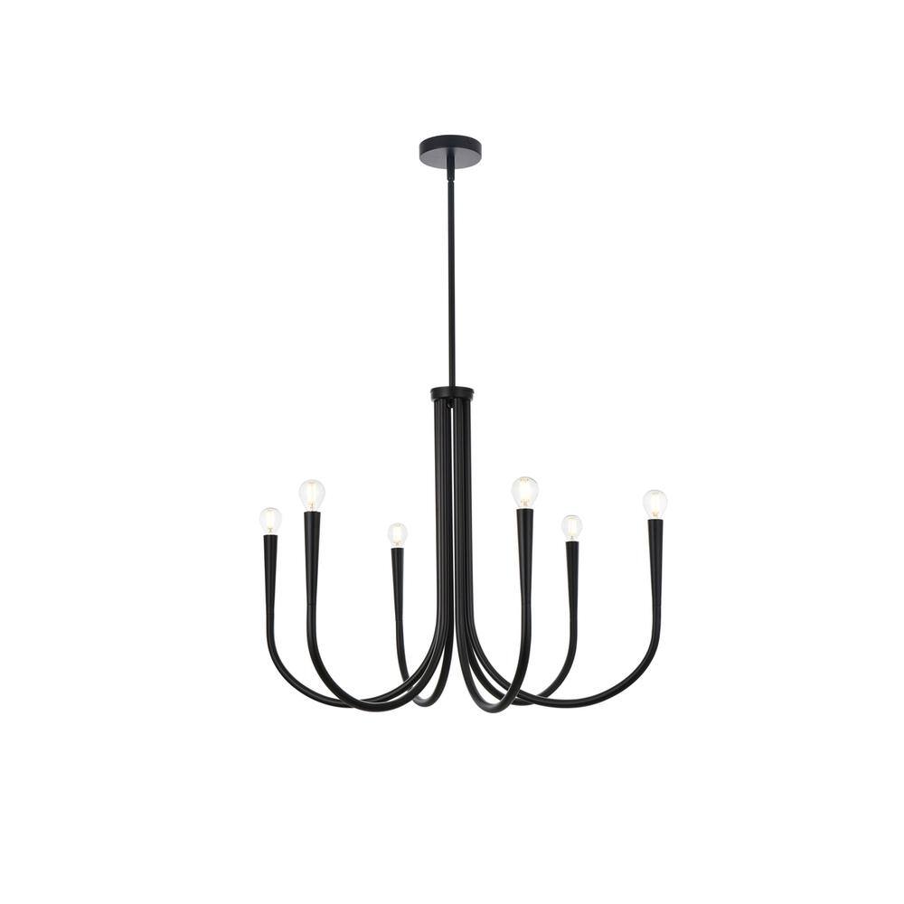 Alt View 4. Living District - Layne 30 inch chandelier in Black - Black.