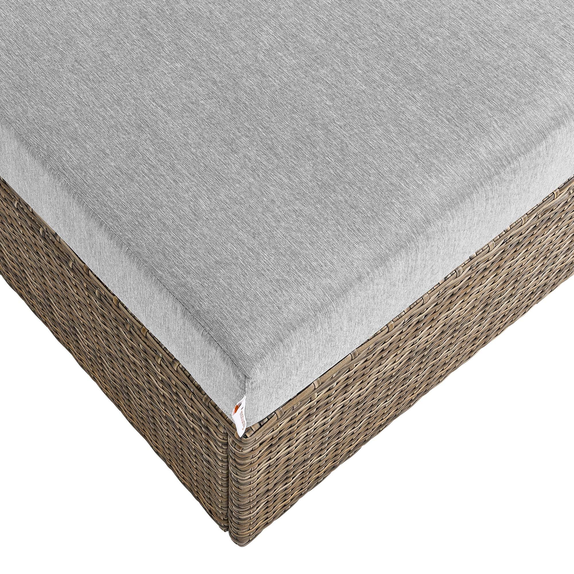 Alt View 3. Modway - Convene Outdoor Patio Rectangle Ottoman by Modway - Cappuccino Gray.