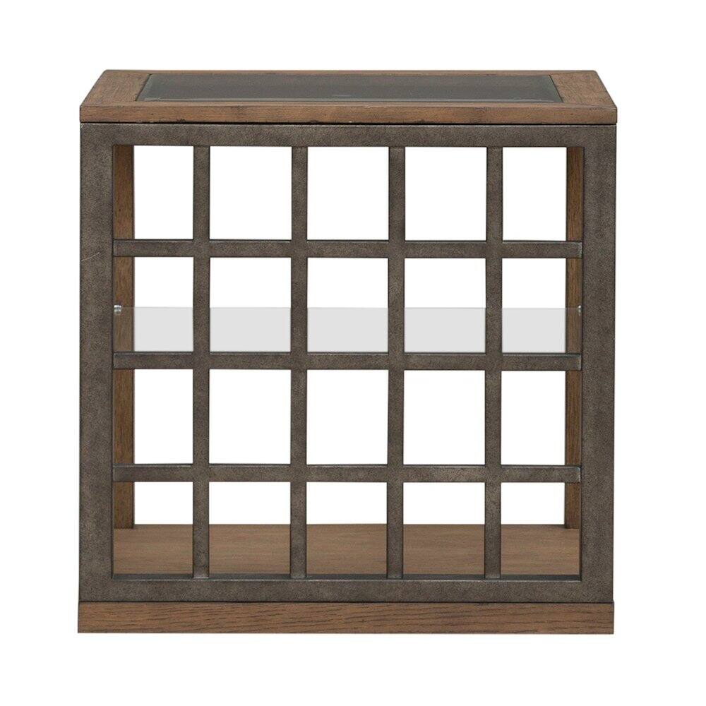 Alt View 1. Liberty Furniture Industries - Bayhill Trellis End Table for Living Room - Honey w/ Black Metal Accents - Honey W/ Black Metal Accents.