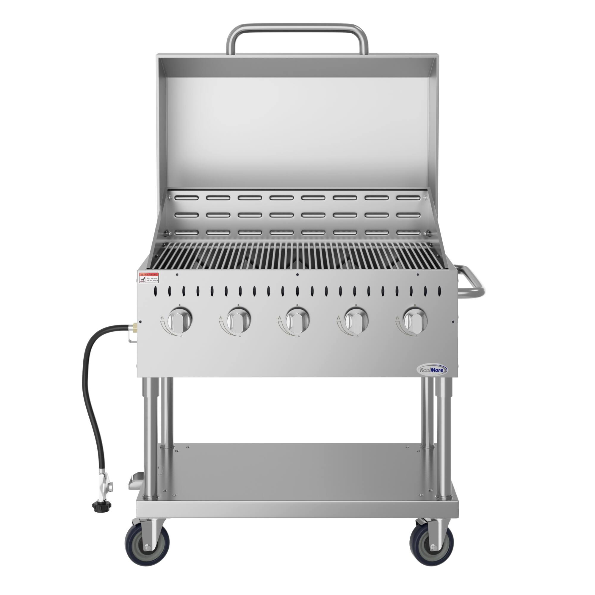 Alt View 5. Koolmore - 36 in. Commercial Outdoor Propane Gas Grill With Roll Dome Cover in Stainless-Steel (CGKIT3-36D) - Stainless Steel.