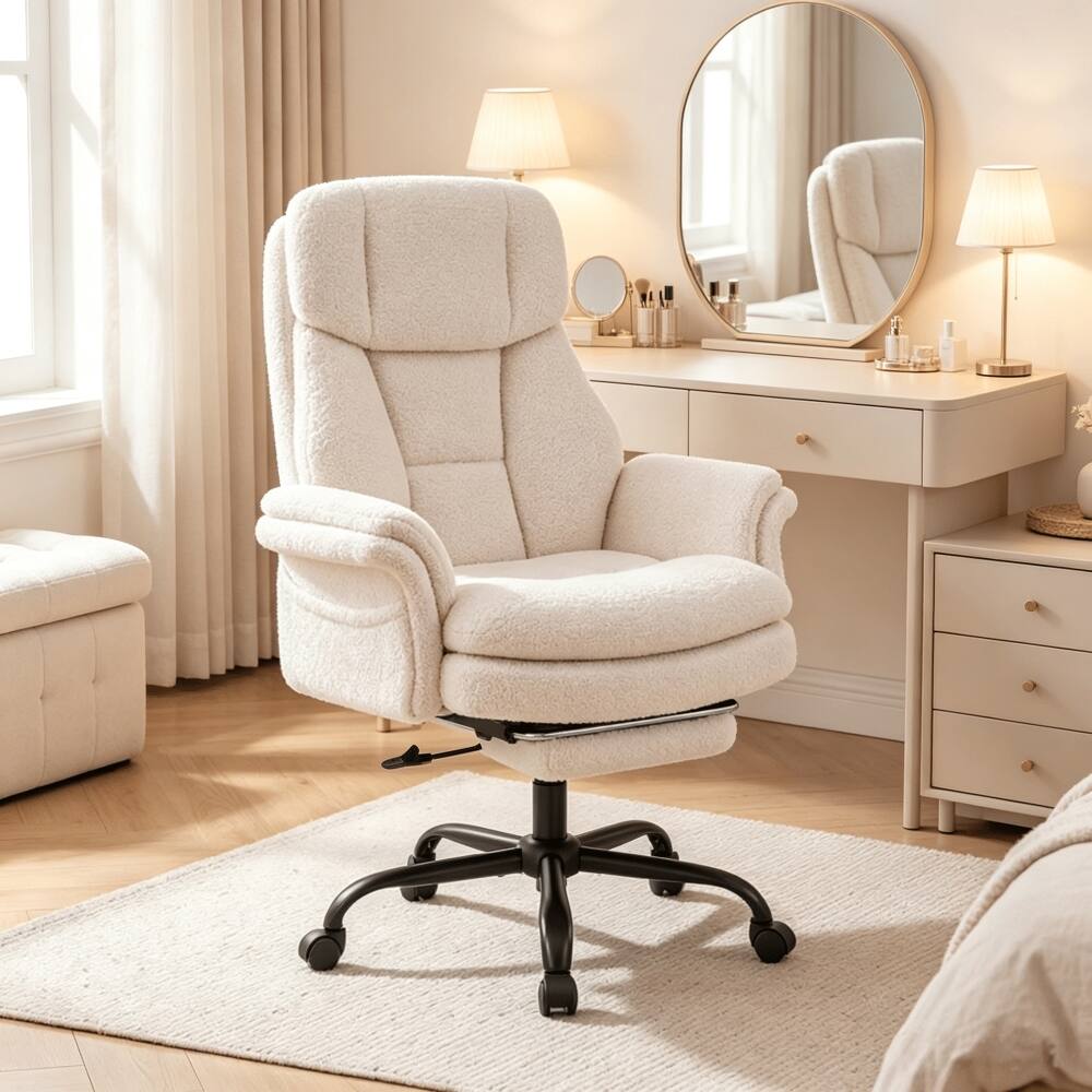Alt View 2. Loheer - Loheer Big and Tall Office Chair Ergonomic Executive Chair with Footrest 500 lbs - White.