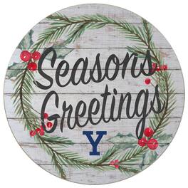 Jardine - Yale Bulldogs 20'' x 20'' Season's Greetings Circle - White