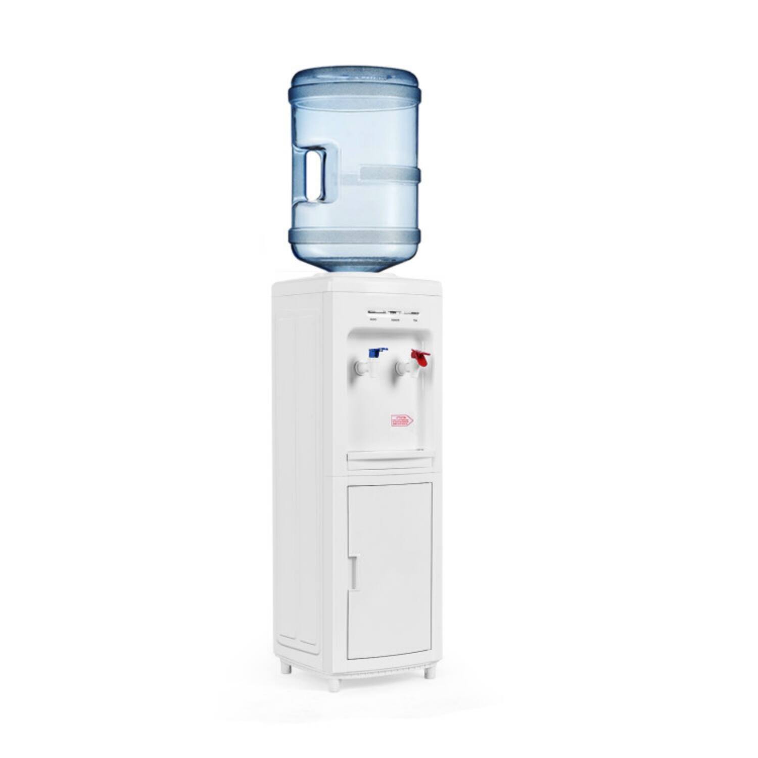 Alt View 5. LUCKY ONE - 5 Gallon Freestanding Hot & Cold Water Cooler Dispenser with Child Safety Lock - Top Load - White.