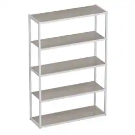 Fleximounts - 5-Shelf Heavy-Duty Adjustable Garage Storage Shelving, 47.2"W x 71.1"H x 15.7"D - White