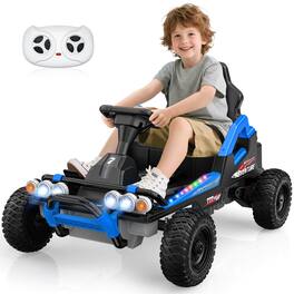 ANPABO - 24V Ride on Toys for Kids Ages 3-10, Electric Car with Remote Control, Gas Pedal & Brake, Max 5 Mph - Blue