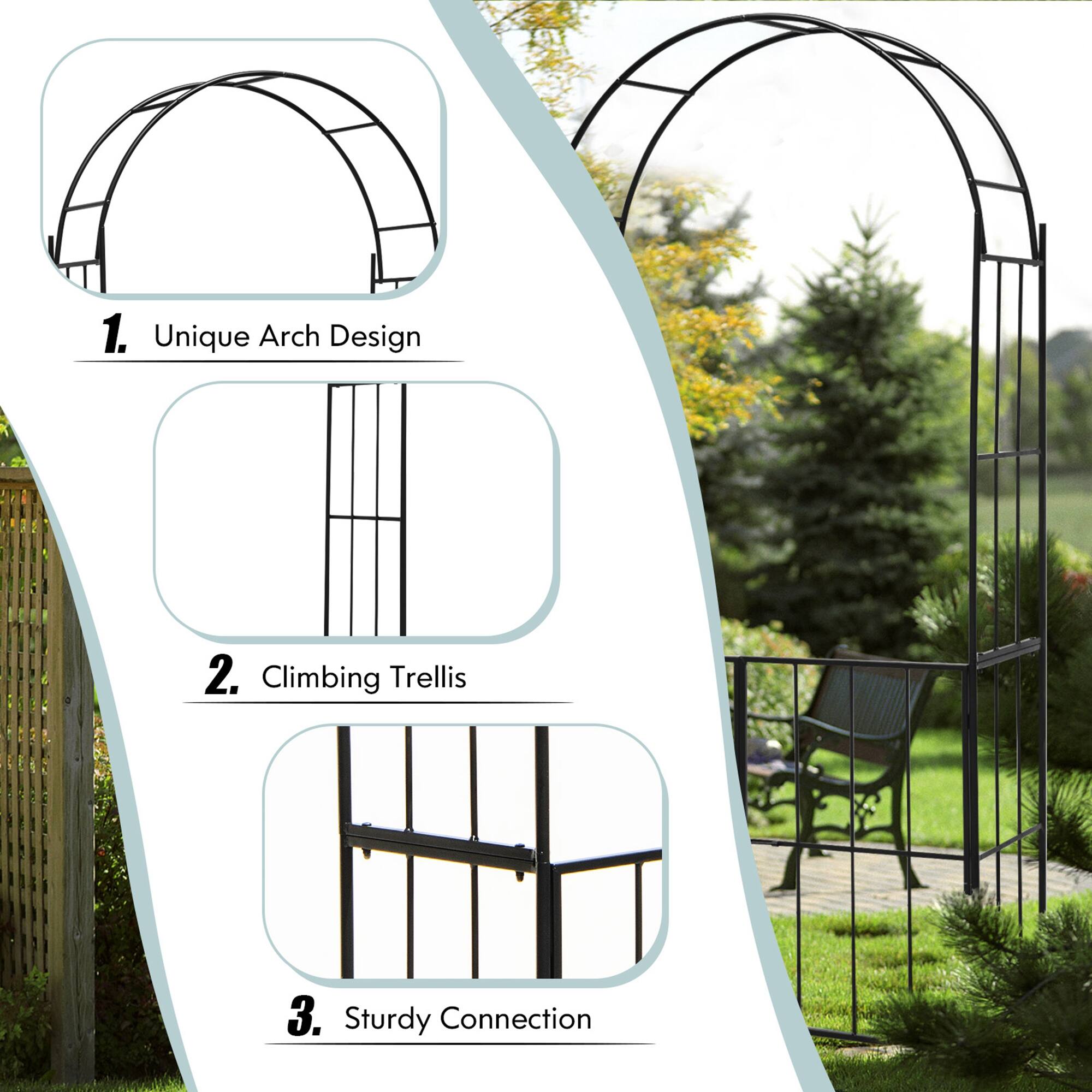 1. Unique Arch Design 2. Climbing Trellis 3. Sturdy Connection