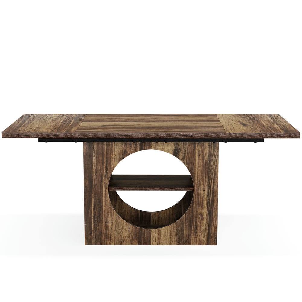 Alt View 2. Kadyn - Kadyn End Table,Dining Table, Living Room Table,63" Dining Table, Wood Kitchen Table with Storage for 4-6,Brown - Brown.