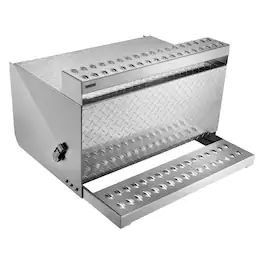 VEVOR - Semi-Truck Step Tool Box, 31" x 30" x 19" Heavy Duty Aluminum Diamond Plate Toolbox, Waterproof Cab Entry Step Storage - Silver