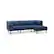 Front. Burrow - Contemporary Range 3-Seat Sofa with Attachable Ottoman - Navy Blue.