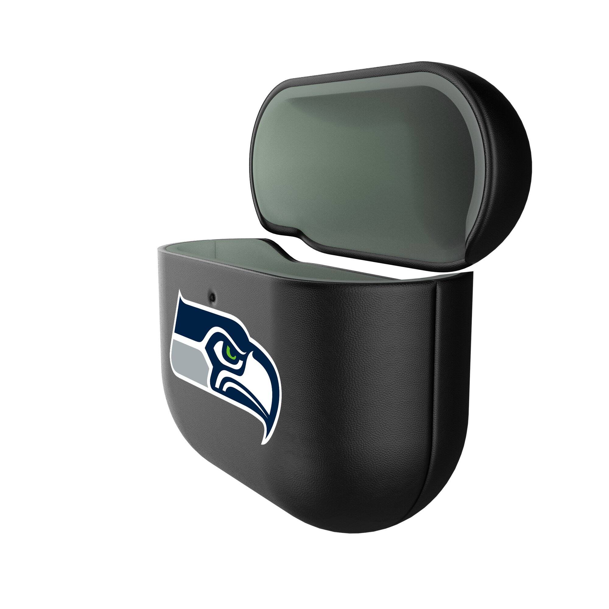 Alt View 1. Keyscaper - Seattle Seahawks Seattle Seahawks Insignia AirPods 4th Generation Case Cover - No Size - Black.