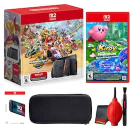 Switch 2 + Mario Kart World Bundle + 3 Month Membership + Kirby and the Forgotten Land