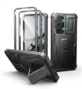 Dexnor - Case for Samsung Galaxy S25 FE Heavy-Duty Rugged Case Full-Body Protective Cover(2025),6.7 inch - Black