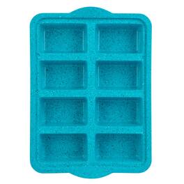 Trudeau - Structure Silicone 8 Cavity Mini Loaf Pan, Tropical Granite - Blue