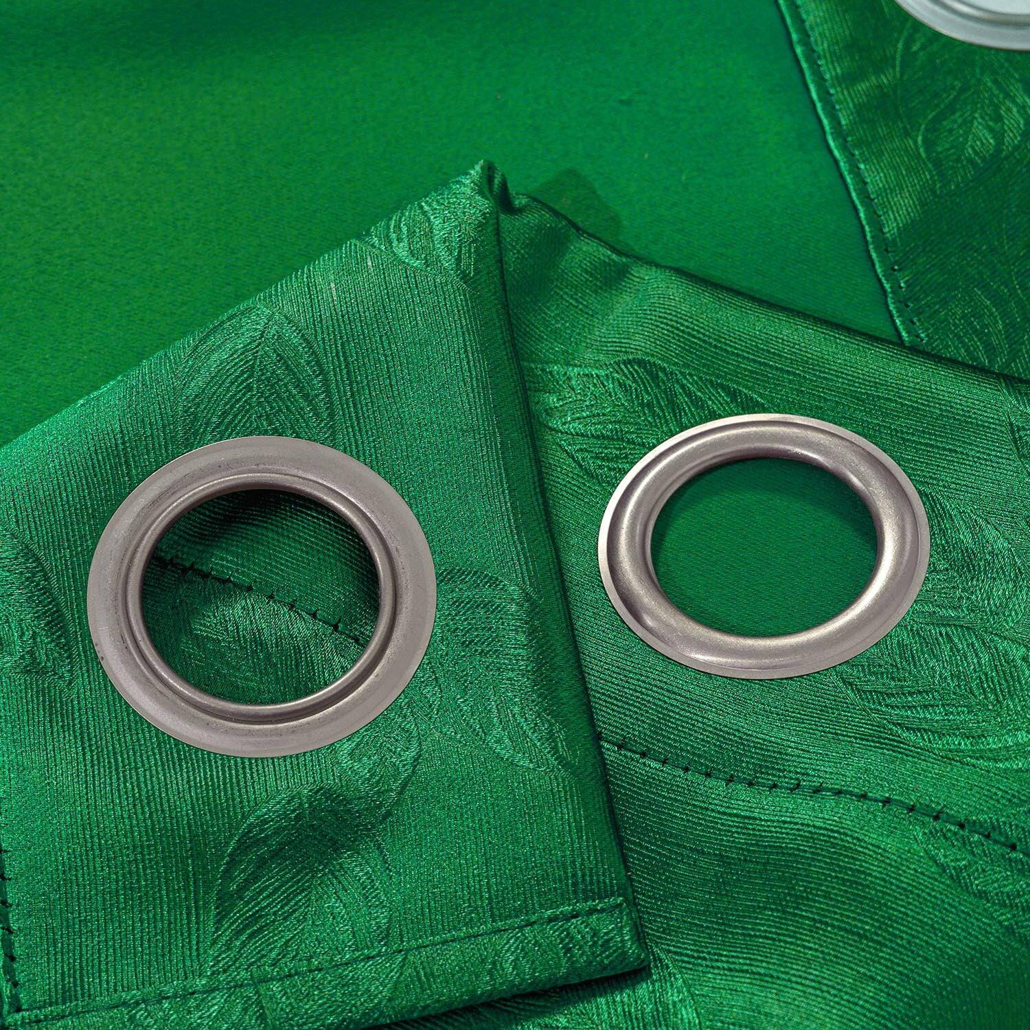 Alt View 1. Olivia Gray - Olivia Gray 100% Polyester 200 GSM Arlo Embossed Blackout Grommet Curtain Panel 54" x 84" Hunter Green - Hunter.