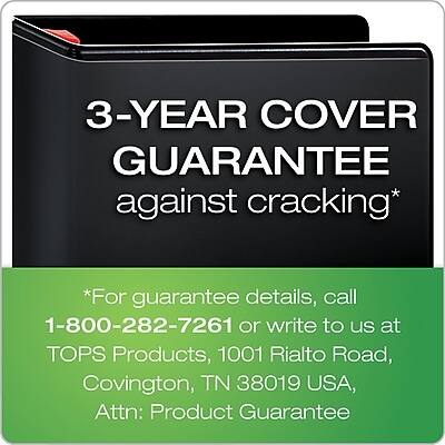 3-YEAR COVER GUARANTEE against cracking*

*For guarantee details, call 1-800-282-7261 or write to us at TOPS Products, 1001 Rialto Road, Covington, TN 38019 USA, Attn: Product Guarantee