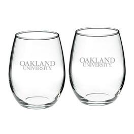 Jardine - Oakland Golden Grizzlies 21oz. 2-Piece Stemless Wine Glass Set - Multicolor