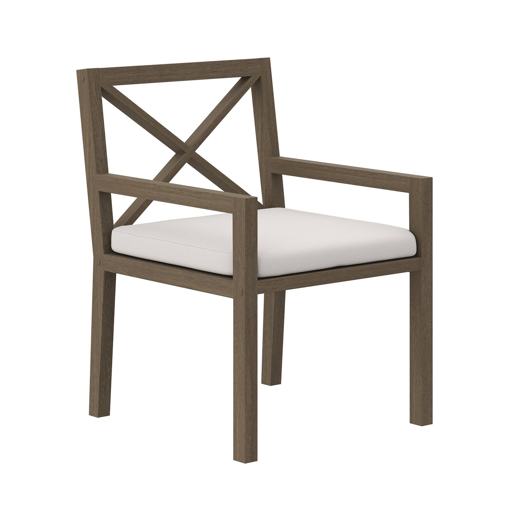 Angle. Modway - Northlake Outdoor Patio Teak Dining Armchair by Modway - Weathered Gray.
