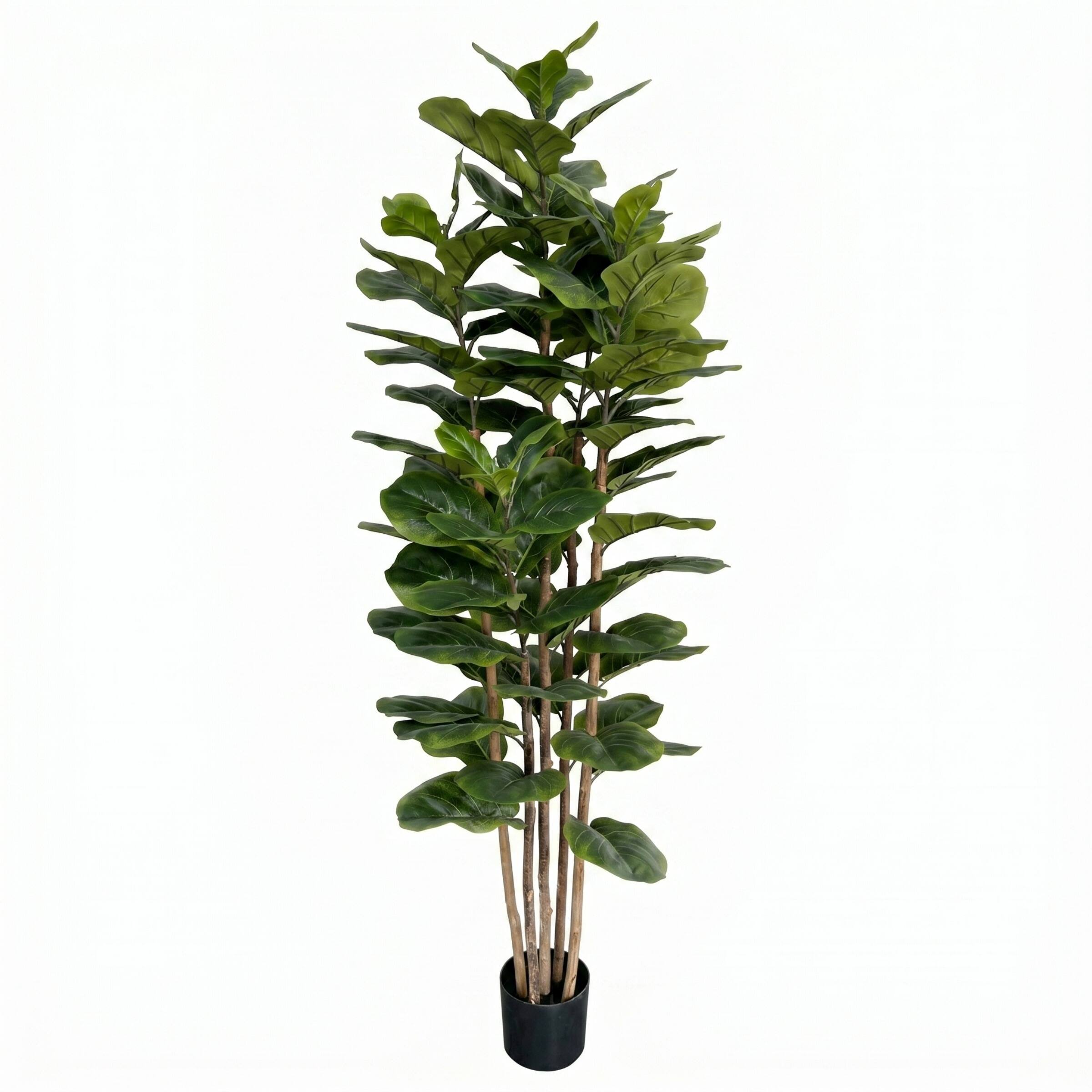 Alt View 8. Pure Garden - 6FT Artificial Fiddle Leaf Fig Tree - Green.