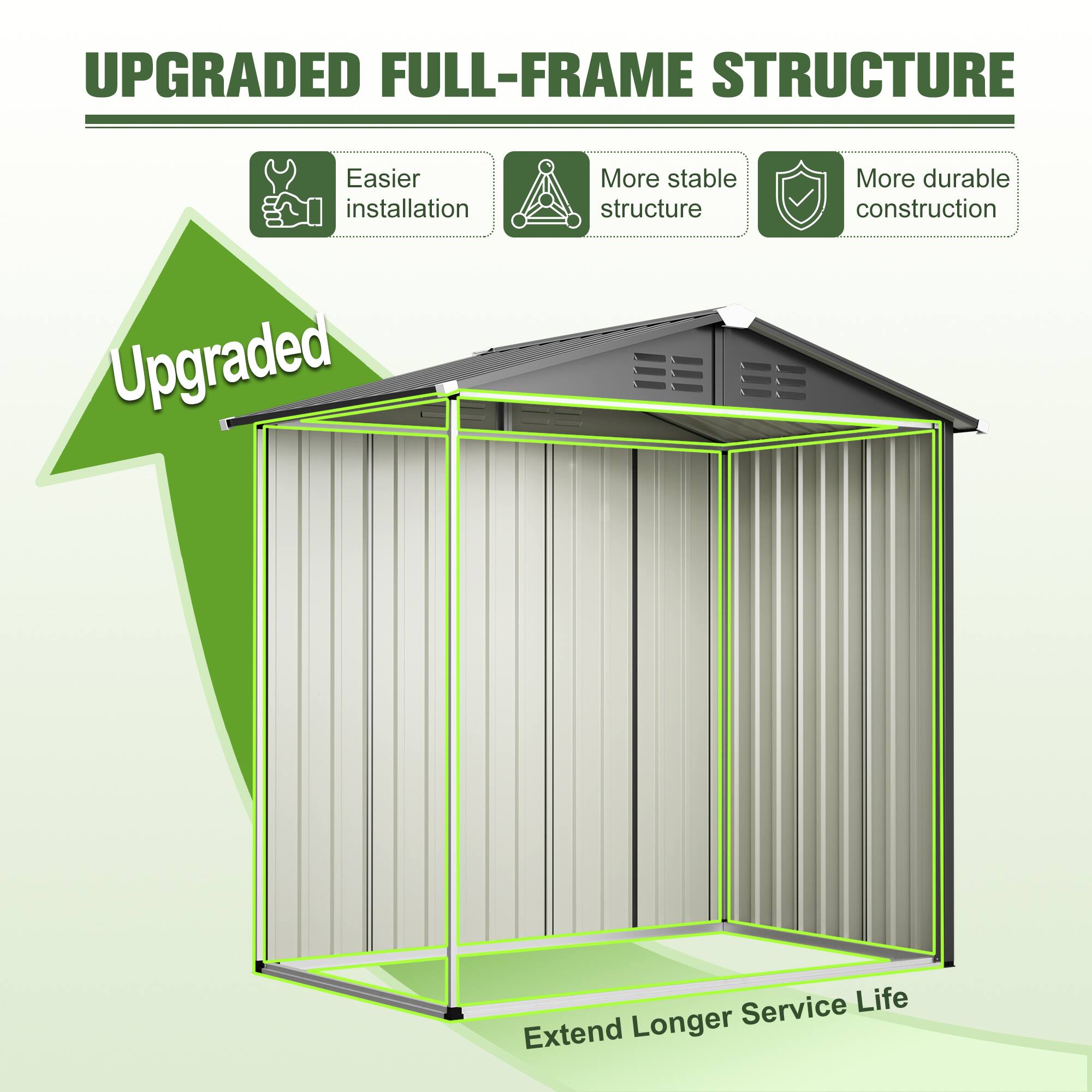 UPGRADED FULL-FRAME STRUCTURE

- Easier installation
- More stable structure
- More durable construction

Upgraded

Extend Longer Service Life