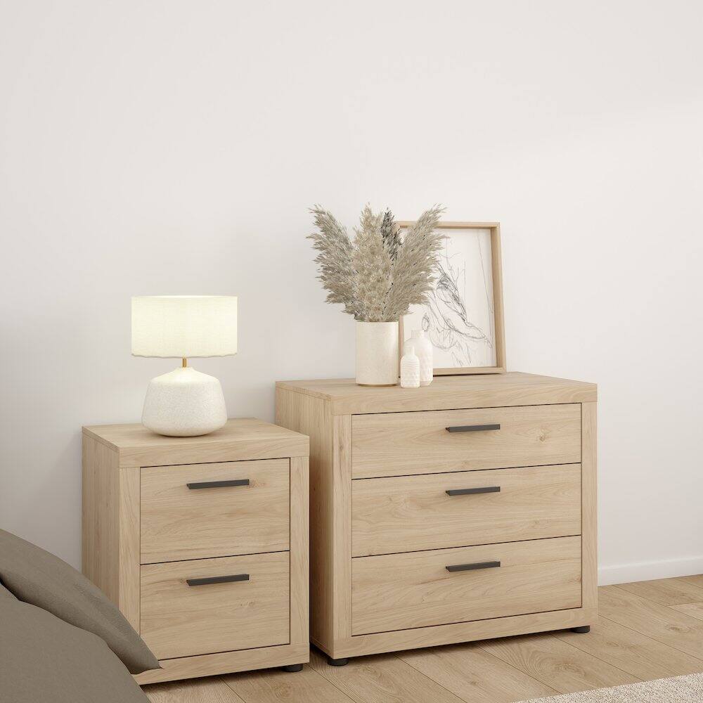 Alt View 2. Tvilum - 3-Piece Bedroom Set - Chest And Nightstand Set Of 2 - Brown.