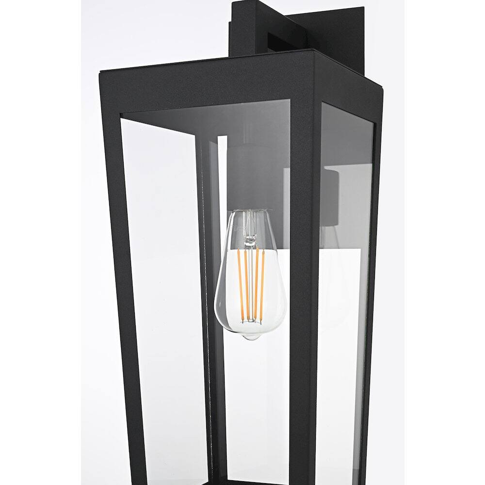 Alt View 2. Elegant Lighting - William 8 Inch Outdoor Wall Sconce In Black - Black.