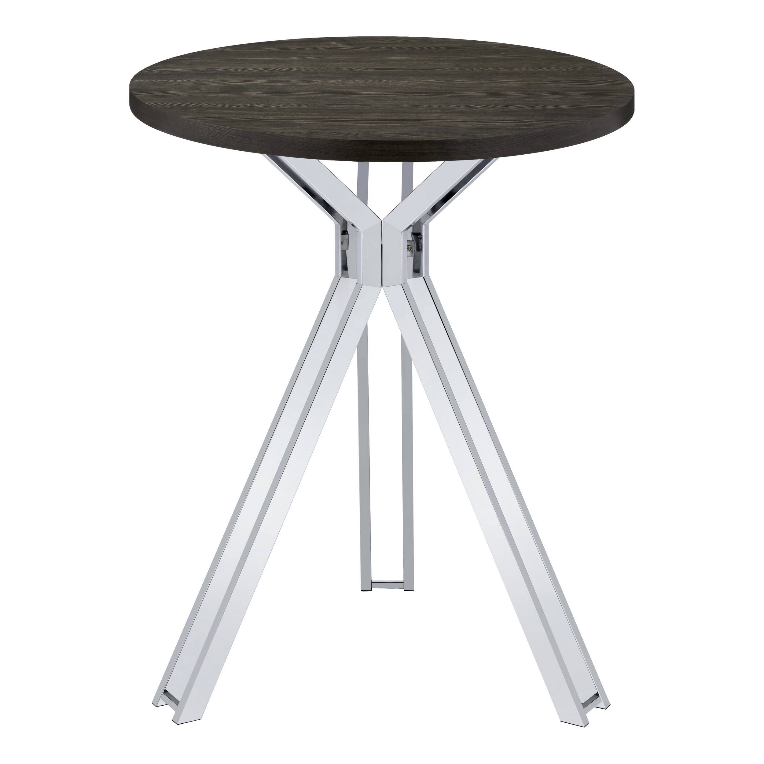 Manhattan Lane 43 Inch Modern Bar Table, Round Top, Polished Chrome ...