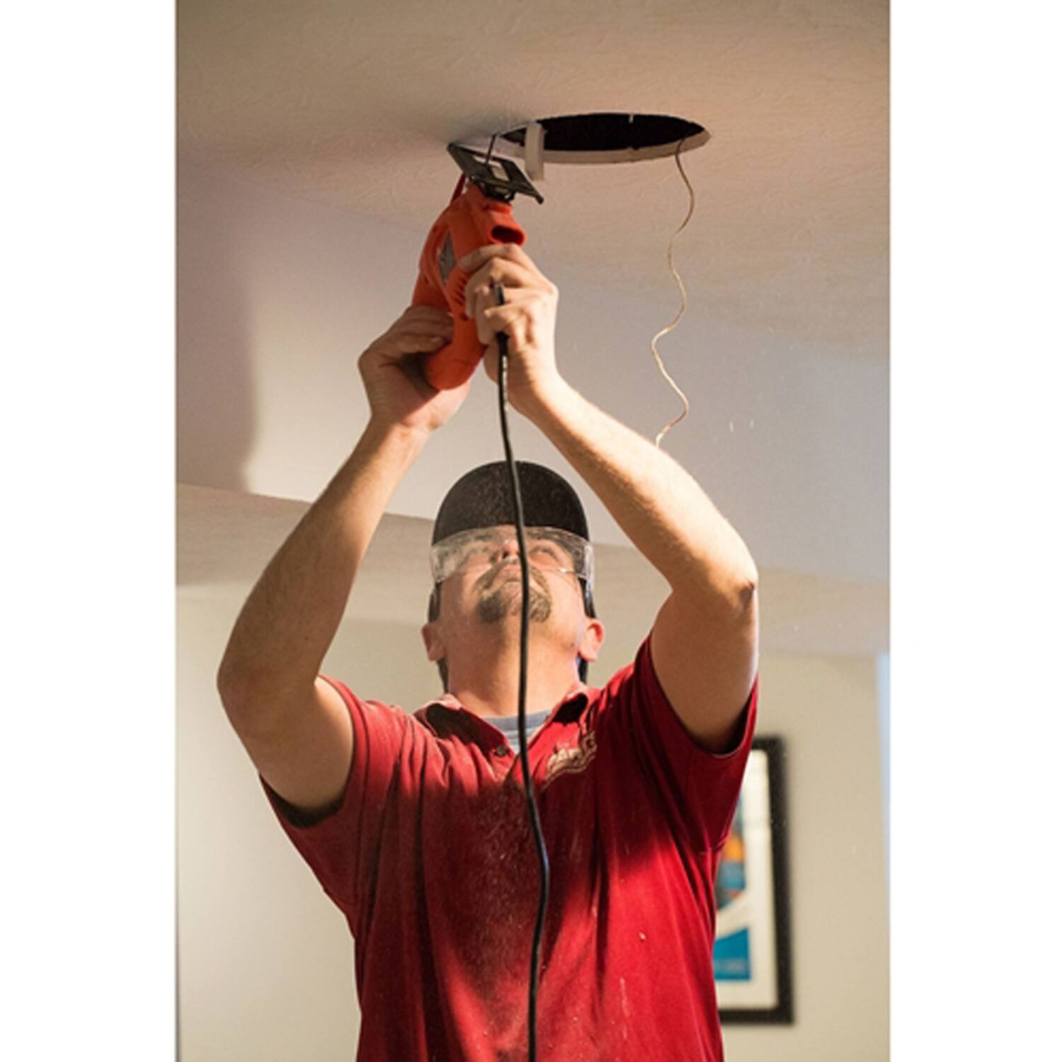 Alt View 1. Dayton Audio - Micro-Edge ME650C 6.5" 35W LCRS 15° Angled In-Ceiling Speaker, Aramid Fiber Woofer, Pivoting Silk Dome Tweeter, 8 Ohms - Black.